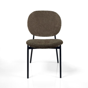 Lot de 2 chaises de salle à manger Tomasucci WERZA, en tissu, marron, 58 × 47 × 81 cm