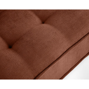 Marisol - pouf modulable - velours texturé - Terracotta
