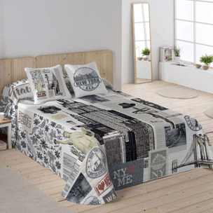 Naturals - Colcha Bouti Estampada - 2/3 Piezas - 100% Poliéster - Microfibra - 70 gr/m² - Ny Travel