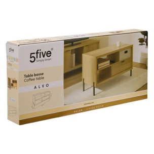 Table basse Alvo rectangulaire 39,5x92,5cm beige