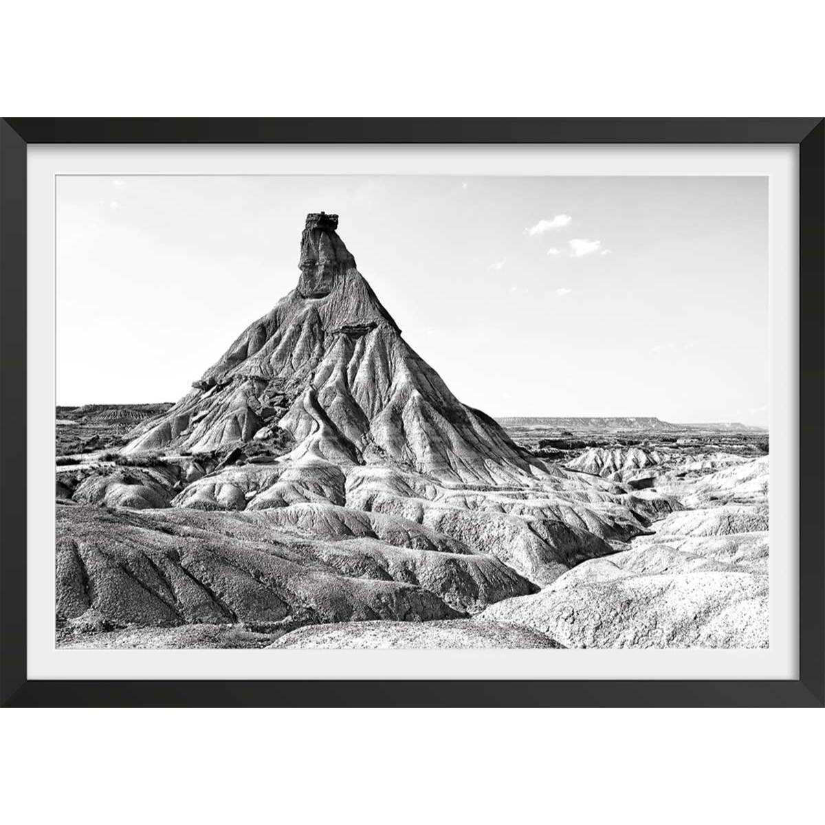 Affiche  piton de los bardenas Affiche + cadre en bois - Noir