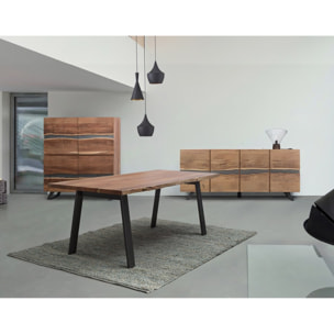 Credenza buffet in legno 4 ante 200cm con gambe in metallo Achille