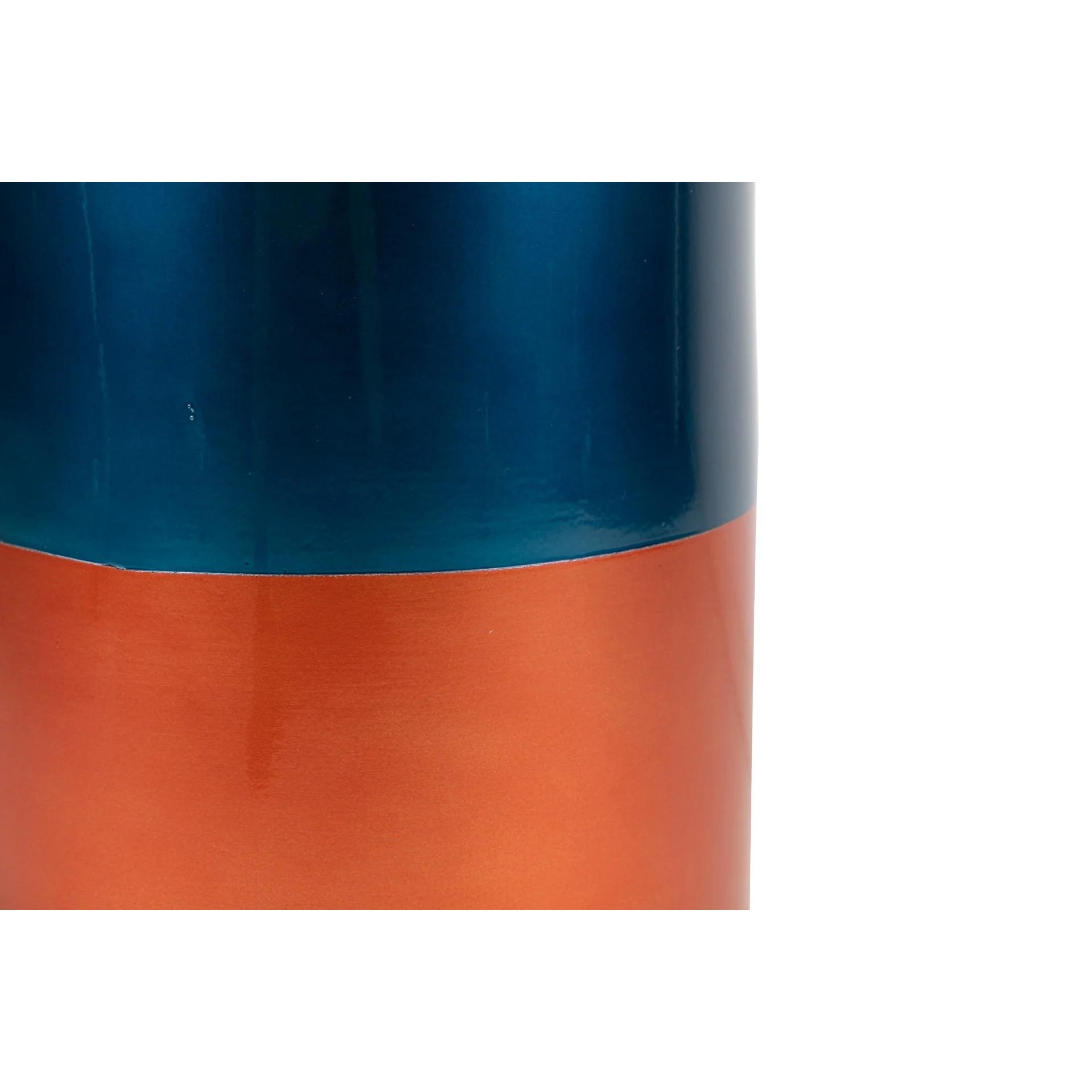 Paraguero Ceramica Lacada Azul Naranja 21x21x50 Cm