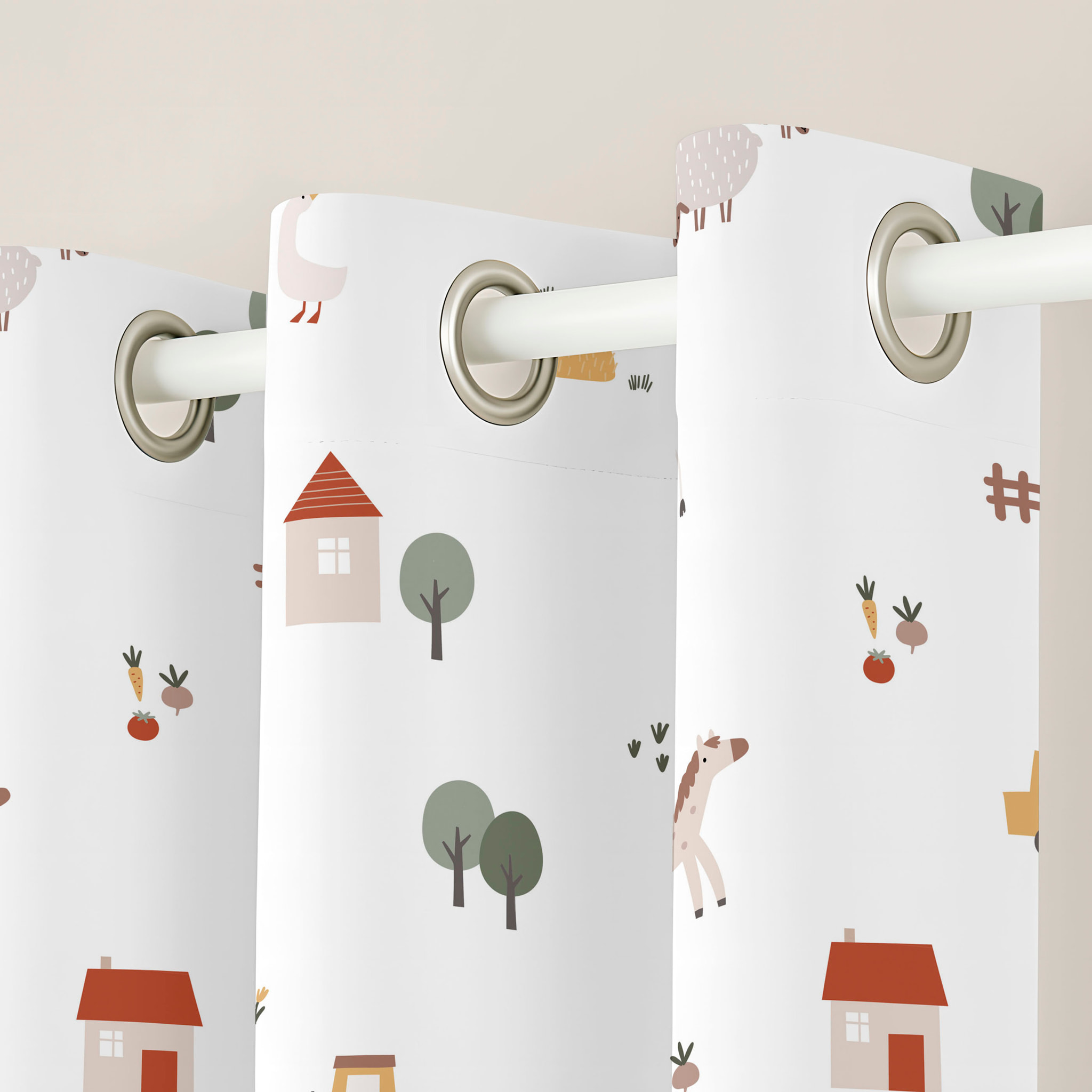 Cool Kids - Cortina Estampada - Con Ojales - 100% Algodón - Farm Life