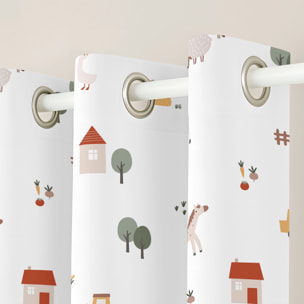 Cool Kids - Cortina Estampada - Con Ojales - 100% Algodón - Farm Life