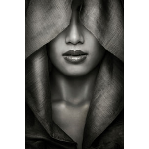 Tableau noir et blanc Portrait - Capuche Tableau alu Dibond