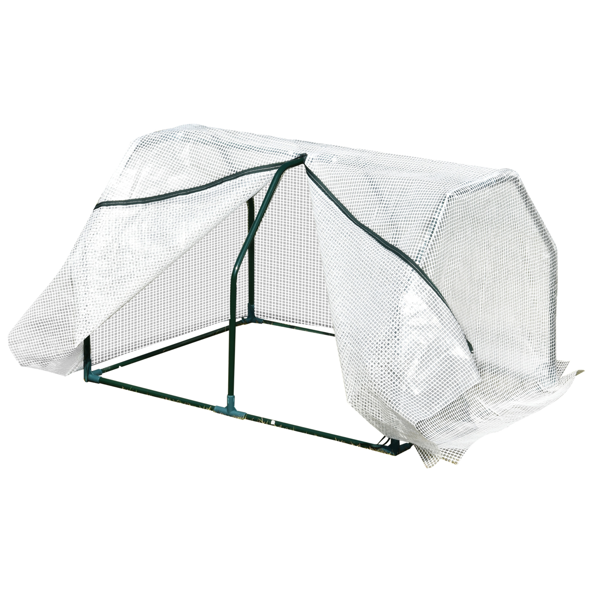 Invernadero de Terraza 100x70x60 cm Vivero Casero Pequeño de Jardín con Cremallera para Cultivos Plantas Flores Marco de Acero Cubierta de PE Blanco