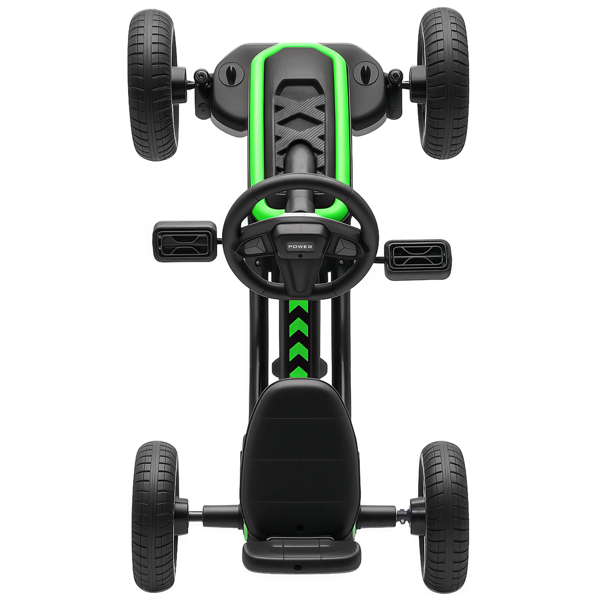 Kart Pedales, Go Kart con Ruedas Antideslizantes de EVA, Marco Metálico, Carga 30 kg, para Niños y Niñas de 2-5 Años, Verde