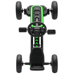 Kart Pedales, Go Kart con Ruedas Antideslizantes de EVA, Marco Metálico, Carga 30 kg, para Niños y Niñas de 2-5 Años, Verde