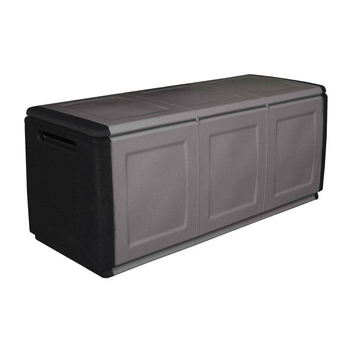 Baule contenitore multiuso polipropilene, Box portatutto, 100% Made in Italy, cm 138x53h57, colore Grigio