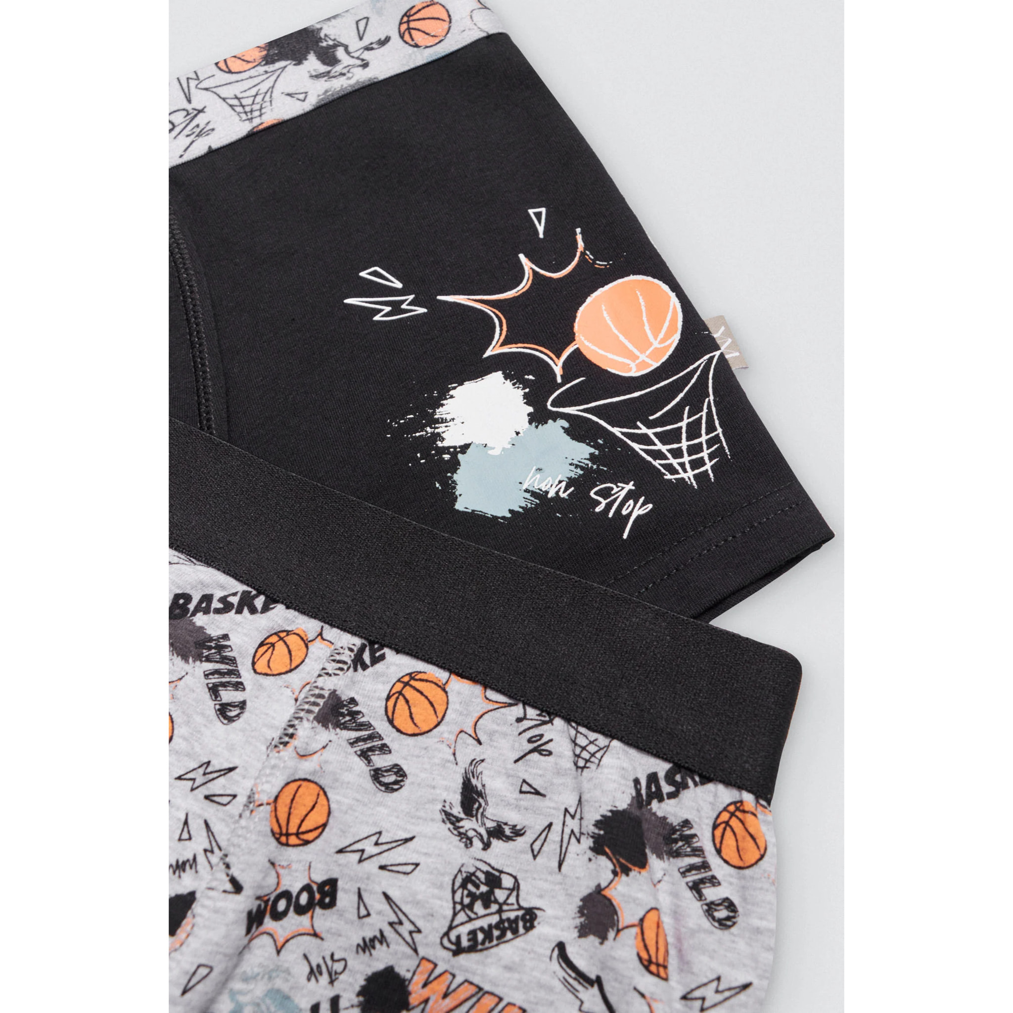 Confezione da 2 boxer da bambino con stampa basket