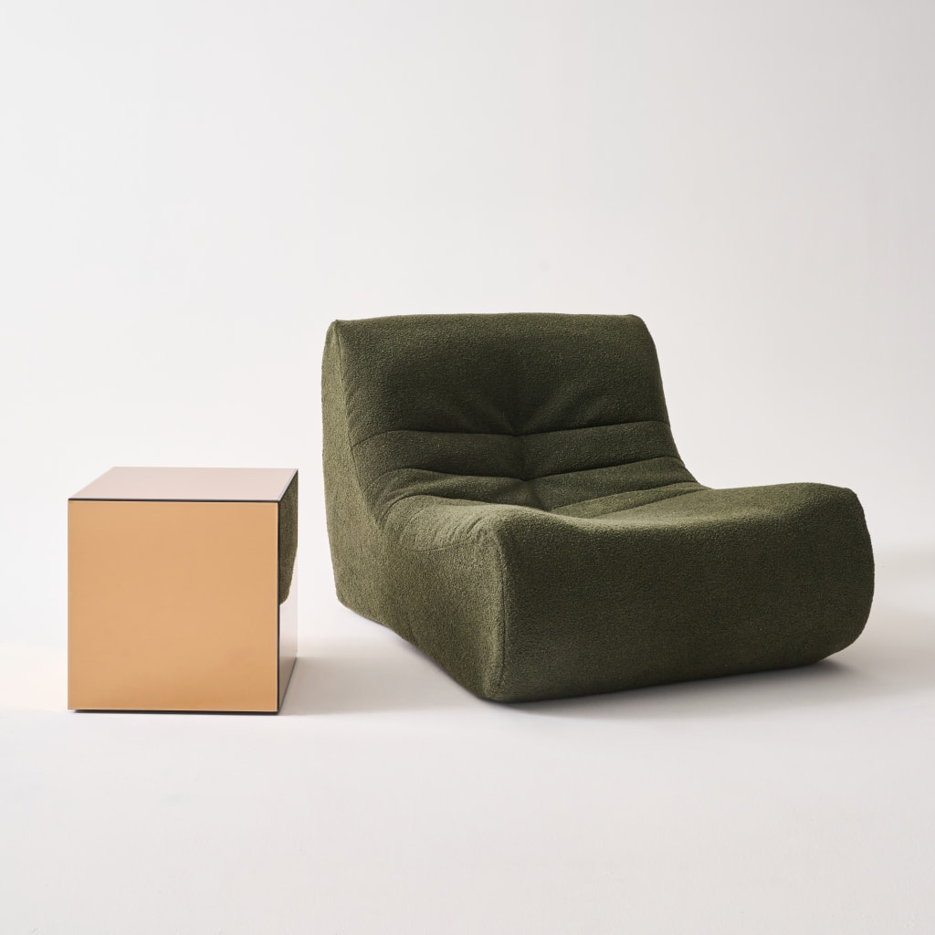 Table cubique miroir, bout de canapé, table d'appoint cube miroir 40cm MIRAGE