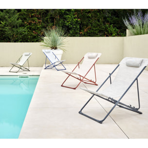 Lot de 6 Chiliennes en acier - gris anthracite et chiné - SUNNY