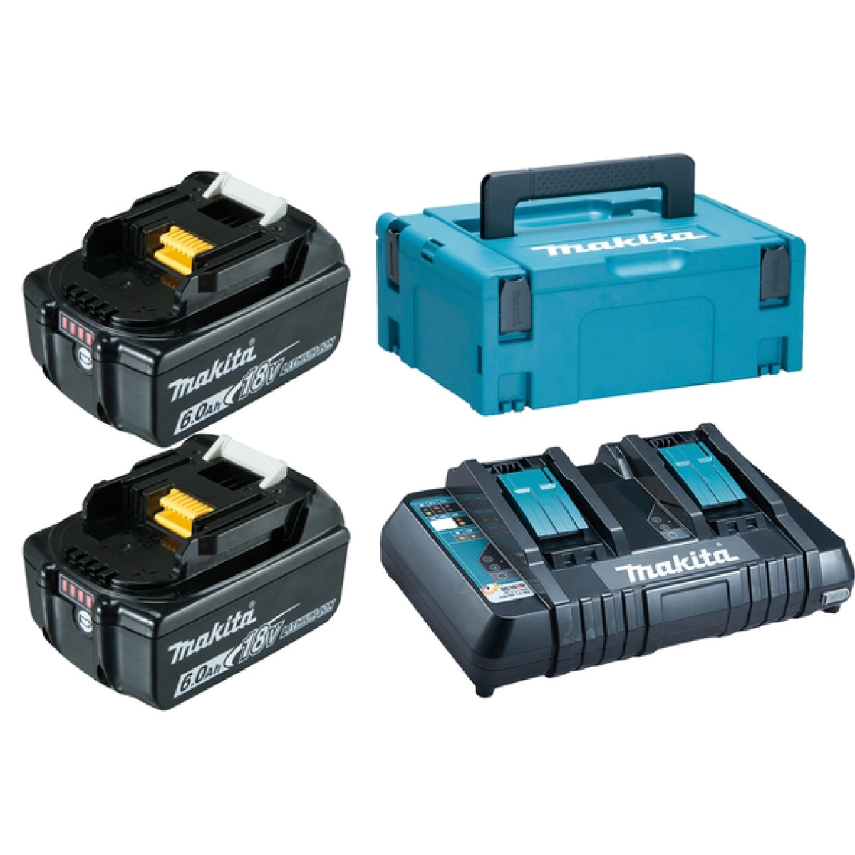 Pack 2 batteries BL1860B DC18RD Makpac MAKITA - 198077-8