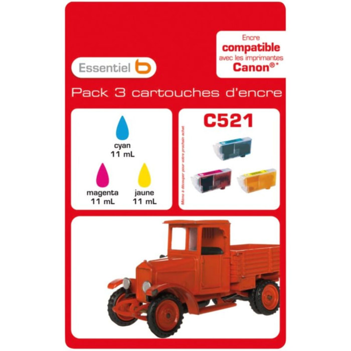 Cartouche d'encre ESSENTIELB C521 C/M/J Série Camion