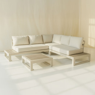 Salon de jardin 6 places en aluminium beige  RIVA BELLA