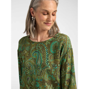 Elena Mirò - Blusa in viscosa stampata paisley - Verde