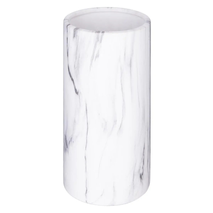 Vase cylindre "Suite 54" marbre blanc H20cm