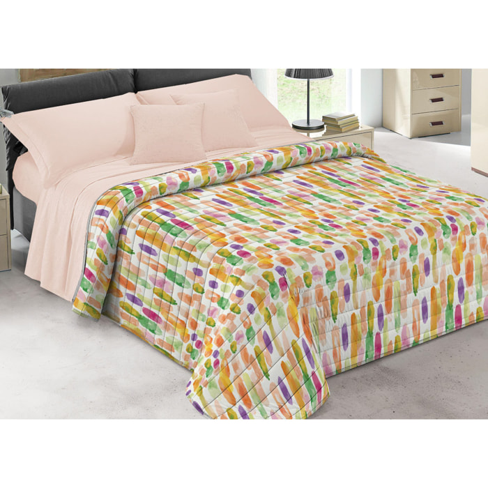 Quilt Trapuntino Piumino Estivo 100gr/mq Microfibra Disegno Diadema Aquarello Arancione
