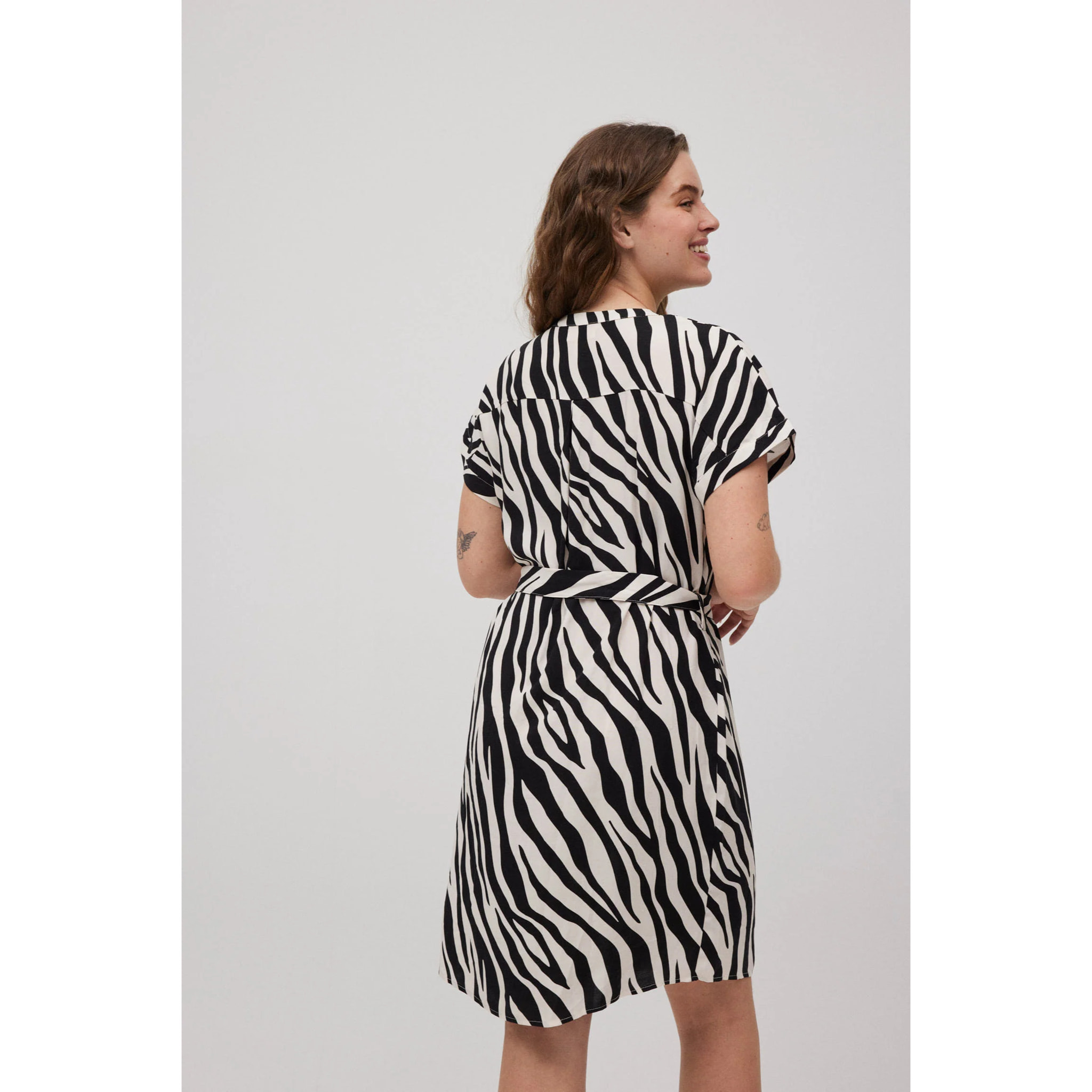 Abito chemisier midi con stampa animalier