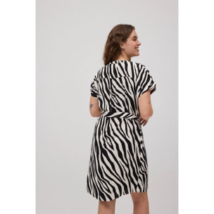 Abito chemisier midi con stampa animalier