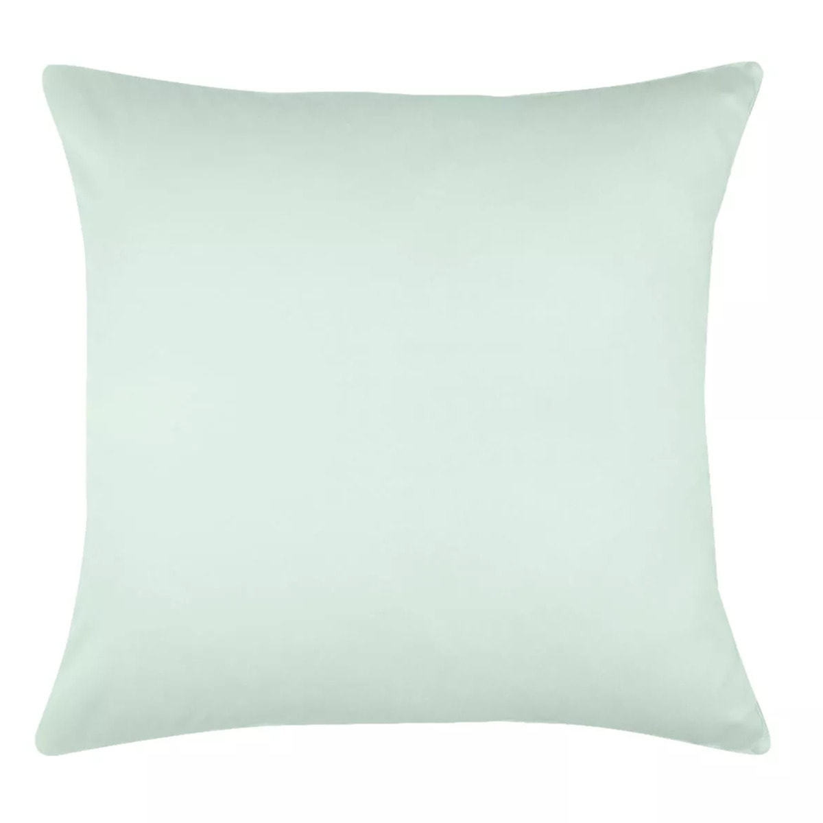 Taie d'oreiller satin de coton uni bleu Ava uni lagon