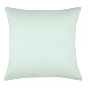 Taie d'oreiller satin de coton uni bleu Ava uni lagon