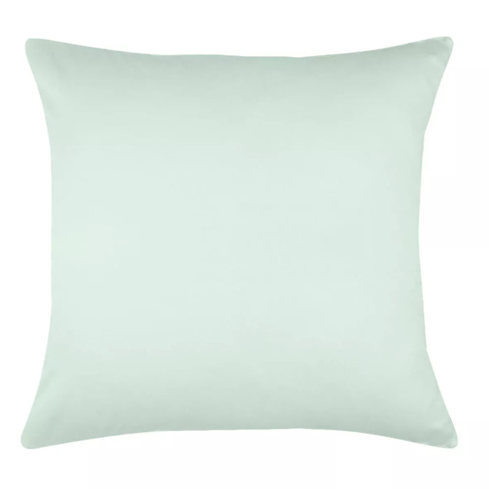 Taie d'oreiller satin de coton uni bleu Ava uni lagon