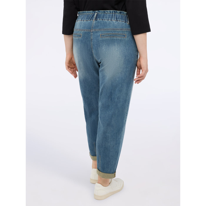 Fiorella Rubino - Jeans Balloon lavado vintage - Azul