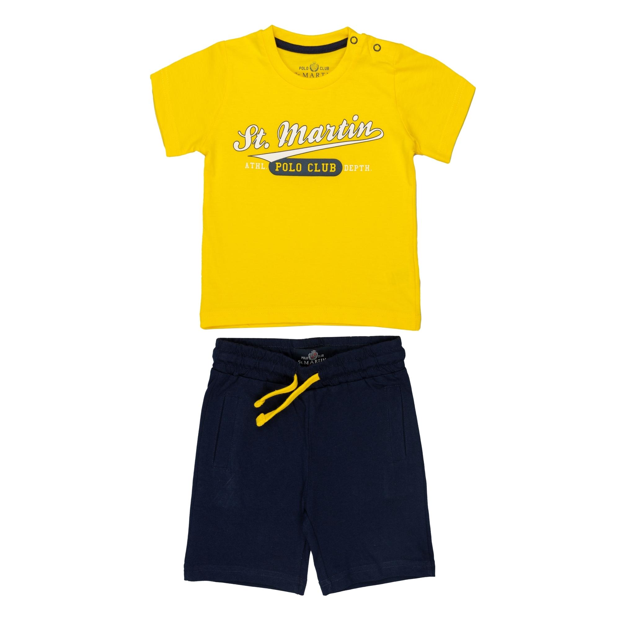 Set t-shirt e shorts jersey Polo Club St Martin Giallo