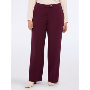 Fiorella Rubino - Pantaloni wide leg in tessuto stretch - Bordeaux