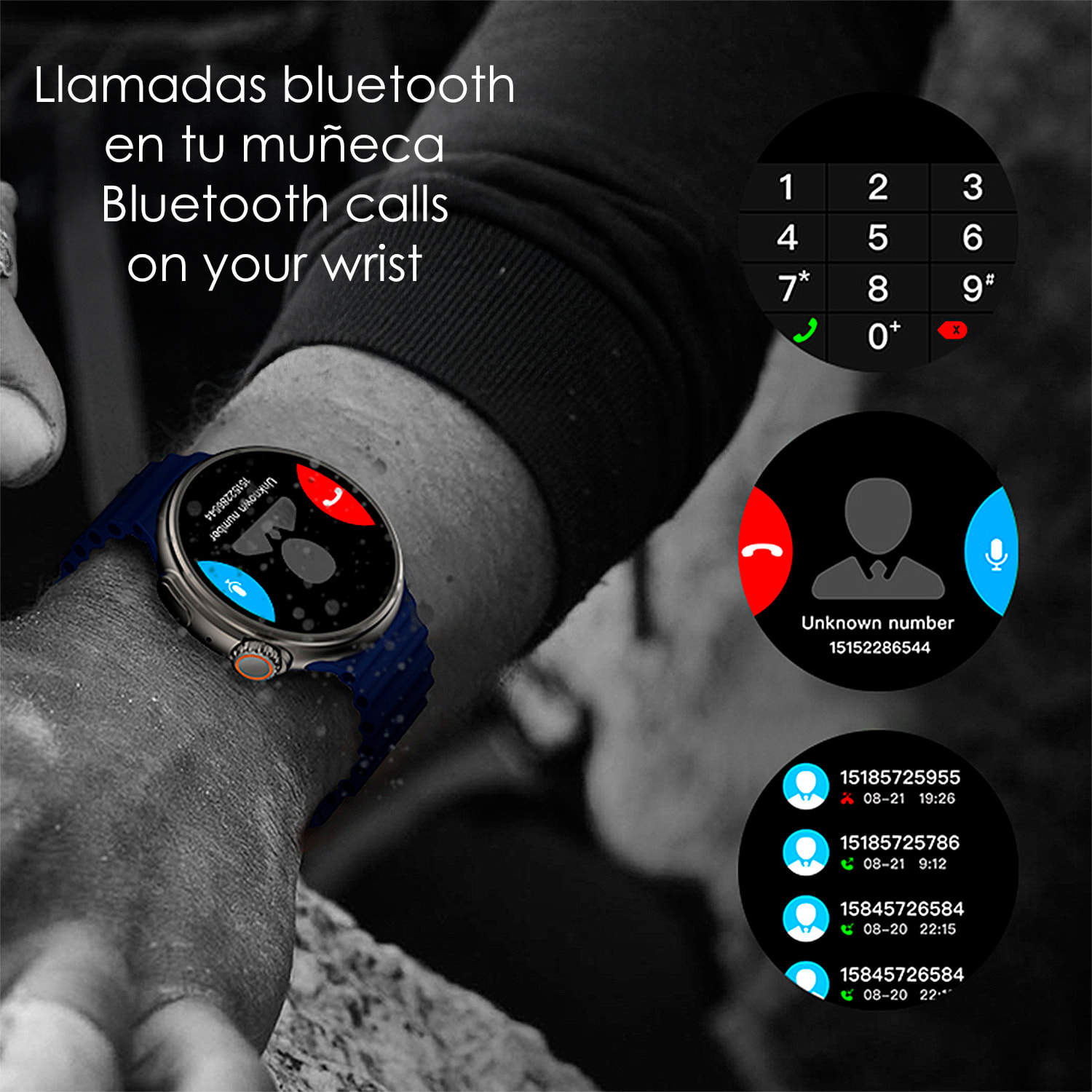 Smartwatch Z13 ULTRA con corona multifunzione intelligente, con 20 modalità sportive e monitor della salute. Con due cinturini in silicone.