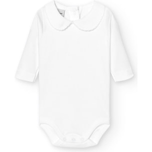 Body bebé manga larga cuello polo piqué
