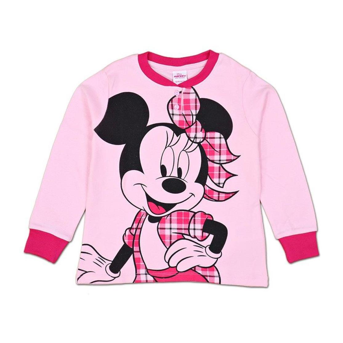 Minnie Pigiama Lungo Autunno Inverno Rosa Scozzese Lei Disney Rosa