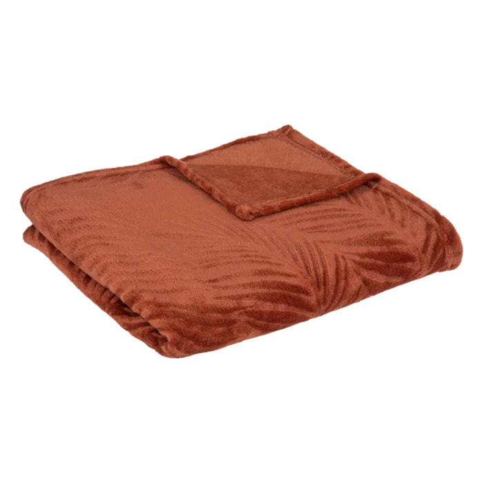 Plaid "Zoa" en flanelle 150x125cm rose terracotta