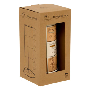 Rack de 4 Mugs S Wellness 220 ml