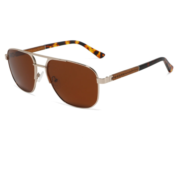 Gafas de Sol Feler 1716-2 Polarizadas de Madera Unisex 56 mm