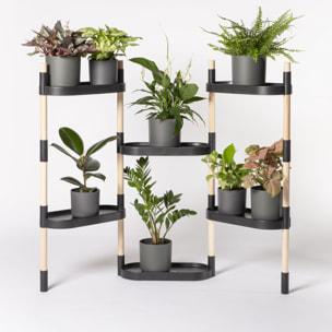 Estantería para plantas modular y personalizable con riego automático por goteo ; color blanco; 6 bandejas