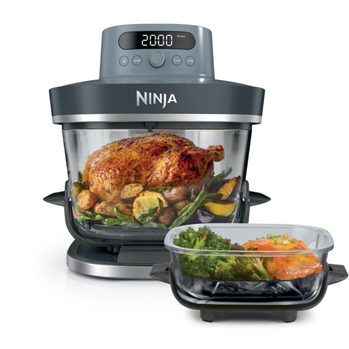 Friteuse sans huile NINJA CRISPi PRO 7-en1, 2 récipients en verre de 5.7 et 2.3L,  AS101EUCY Bleu Cyber Space