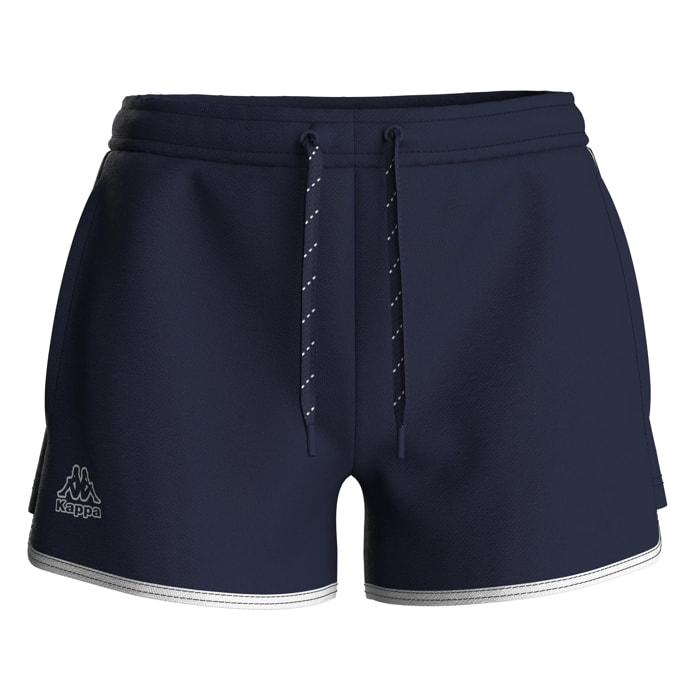 Pantaloni Corti Kappa Donna Logo Itaza Blu