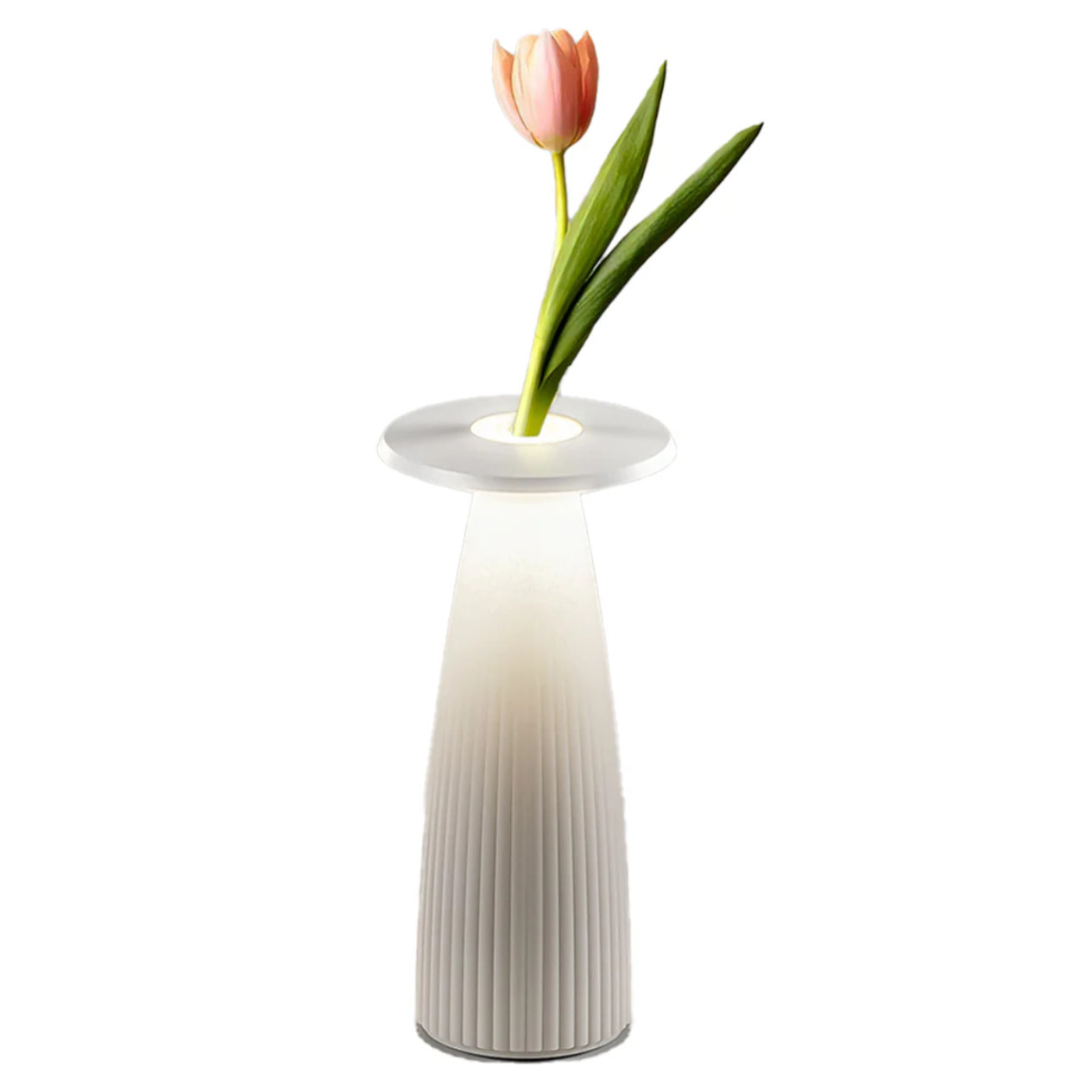 Lampe de table sans fil vase FLORA Blanc H20cm