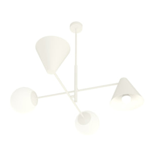 Lampada a sospensione HERMES in acciaio bianco opaco