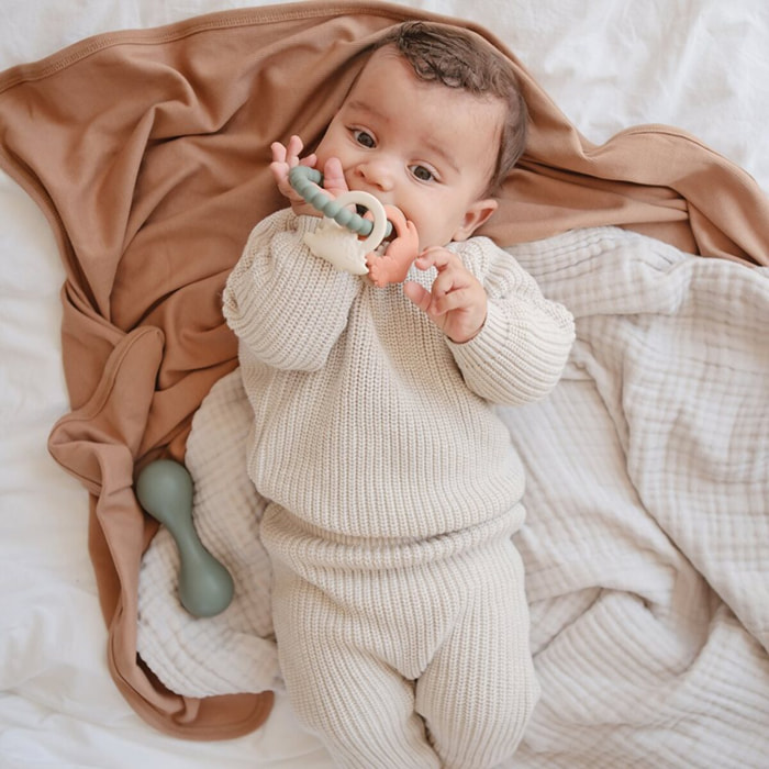 Mushie Manta Algodón M. Ribbed Plain