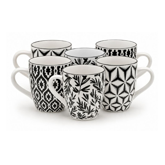 Lot de 6 mugs, SAVANA