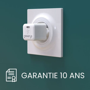 Chargeur GREEN_E USB-C 30W Blanc Origine France Garantie
