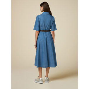 Oltre - Vestido camisero de tencel - Light - blue