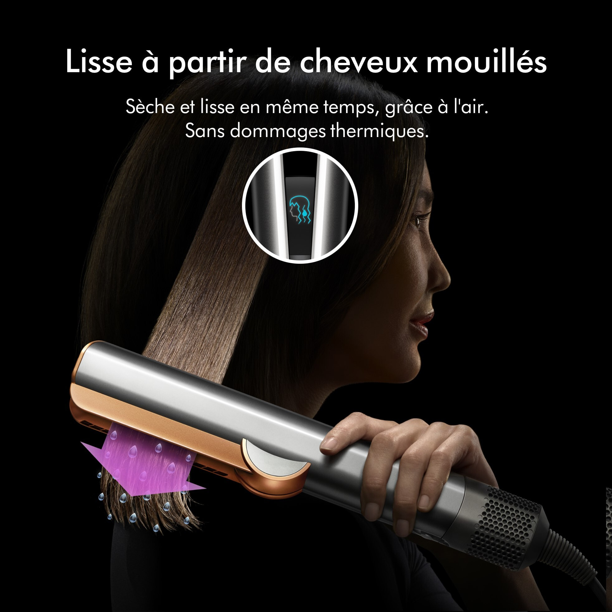 Lisseur séchant Dyson Airstrait™ Onyx/Gold