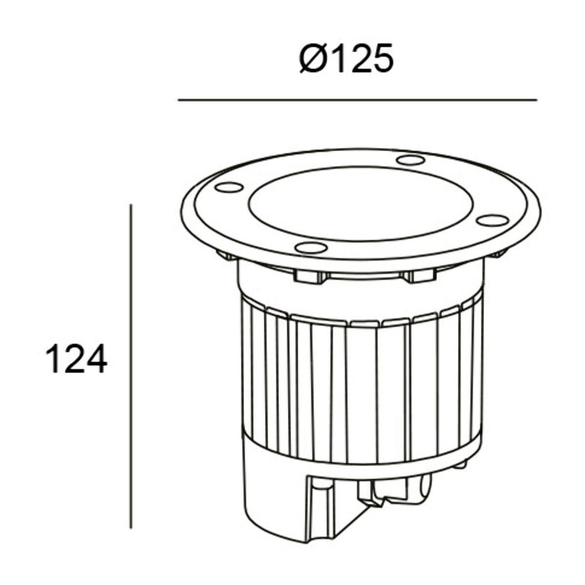 LEDS C4 Empotrable De Suelo Ip65-Ip67 Kay Ø125Mm Led 10W Blanco Cálido - 3000K On-Off