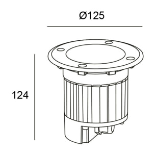 LEDS C4 Empotrable De Suelo Ip65-Ip67 Kay Ø125Mm Led 10W Blanco Cálido - 3000K On-Off