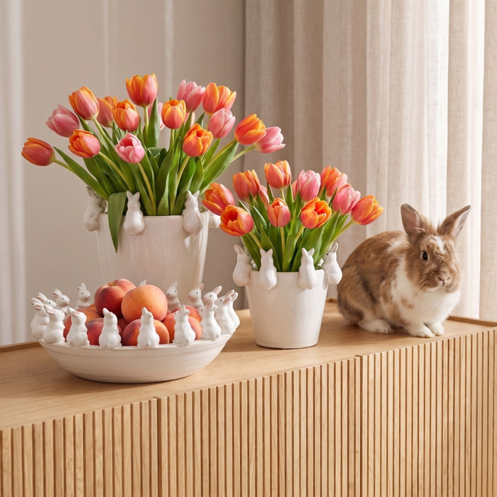 Vase lapins blancs 14cm Kare Design